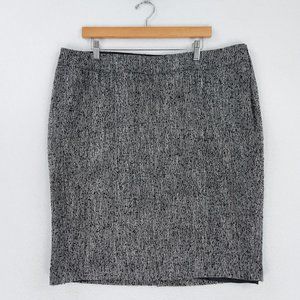 Lane Bryant Skirt Womens 18 Black Pencil Wool Blend Business Casual Textured